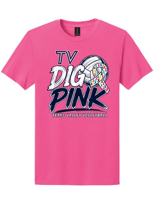 TV Volleyball Dig Pink T-Shirt