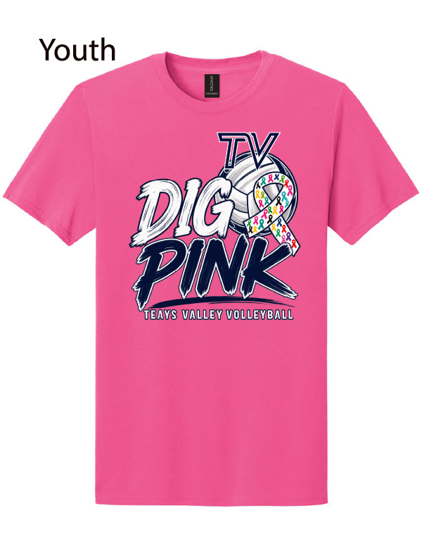 TV Volleyball Dig Pink T-Shirt YOUTH